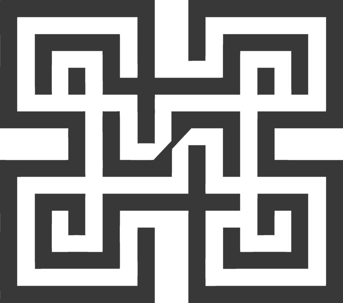 A black and white maze symbol vector