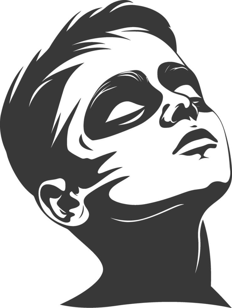 A black and white illustration of a man's face vector