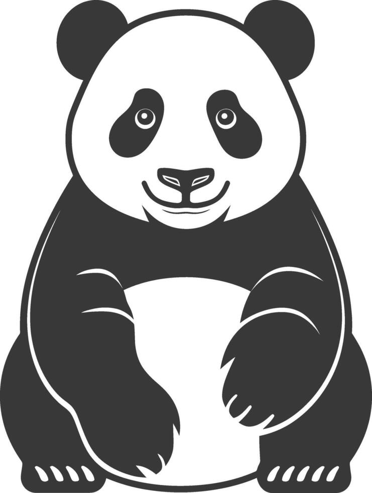 A panda bear sitting on the ground with its paws crossed vector