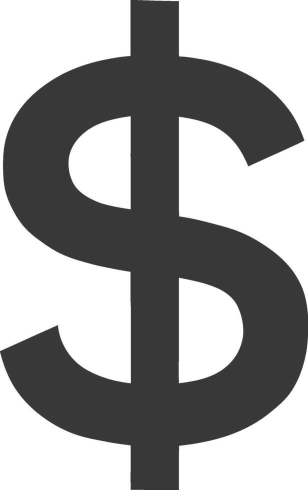 A black and white dollar sign icon vector