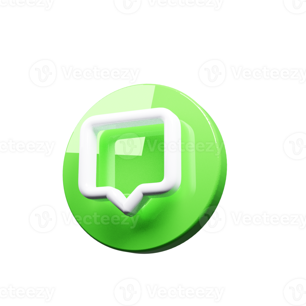 A green button with a speech bubble on it png