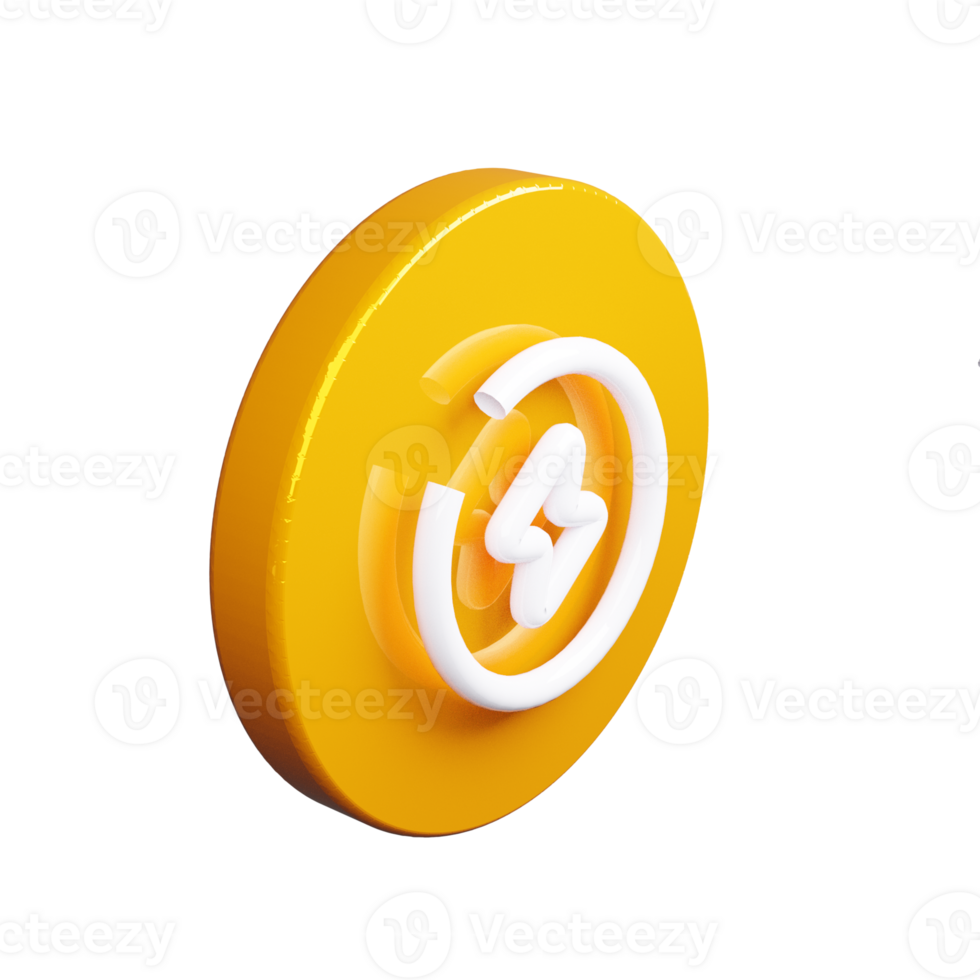 A yellow coin with the logo of a four on it png