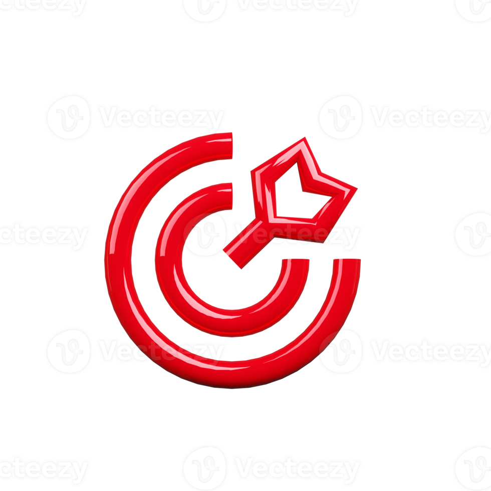 A red target with an arrow in the center png