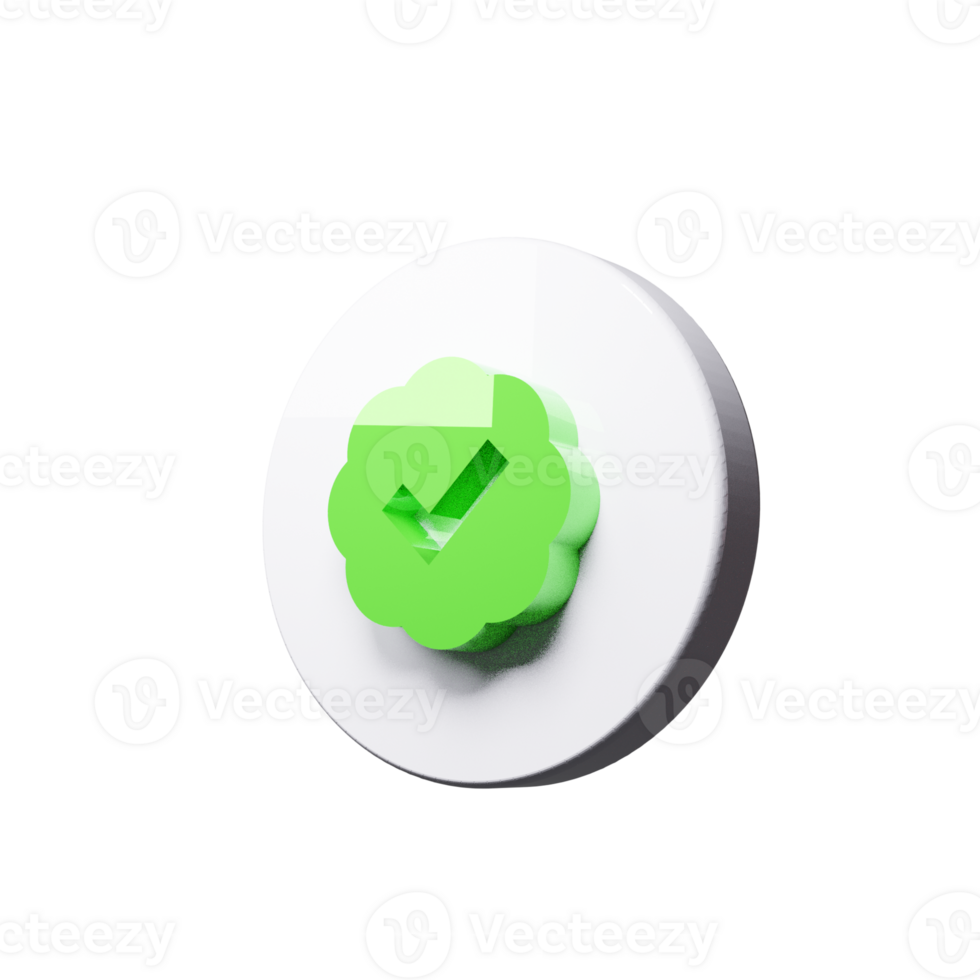 A green check mark on a white button png