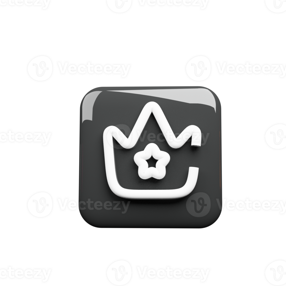 A black and white icon with a crown on it png