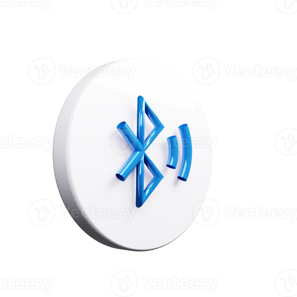 A bluetooth button with a blue light on it png