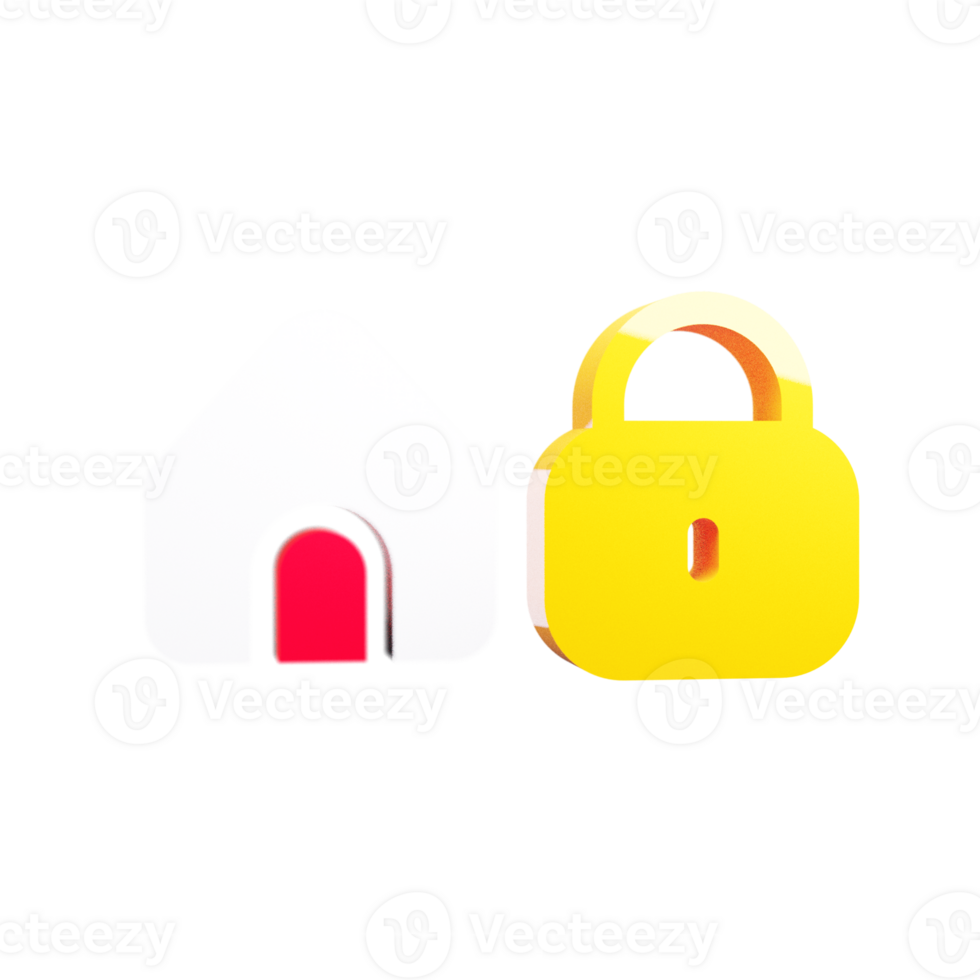 A house with a padlock and a house png