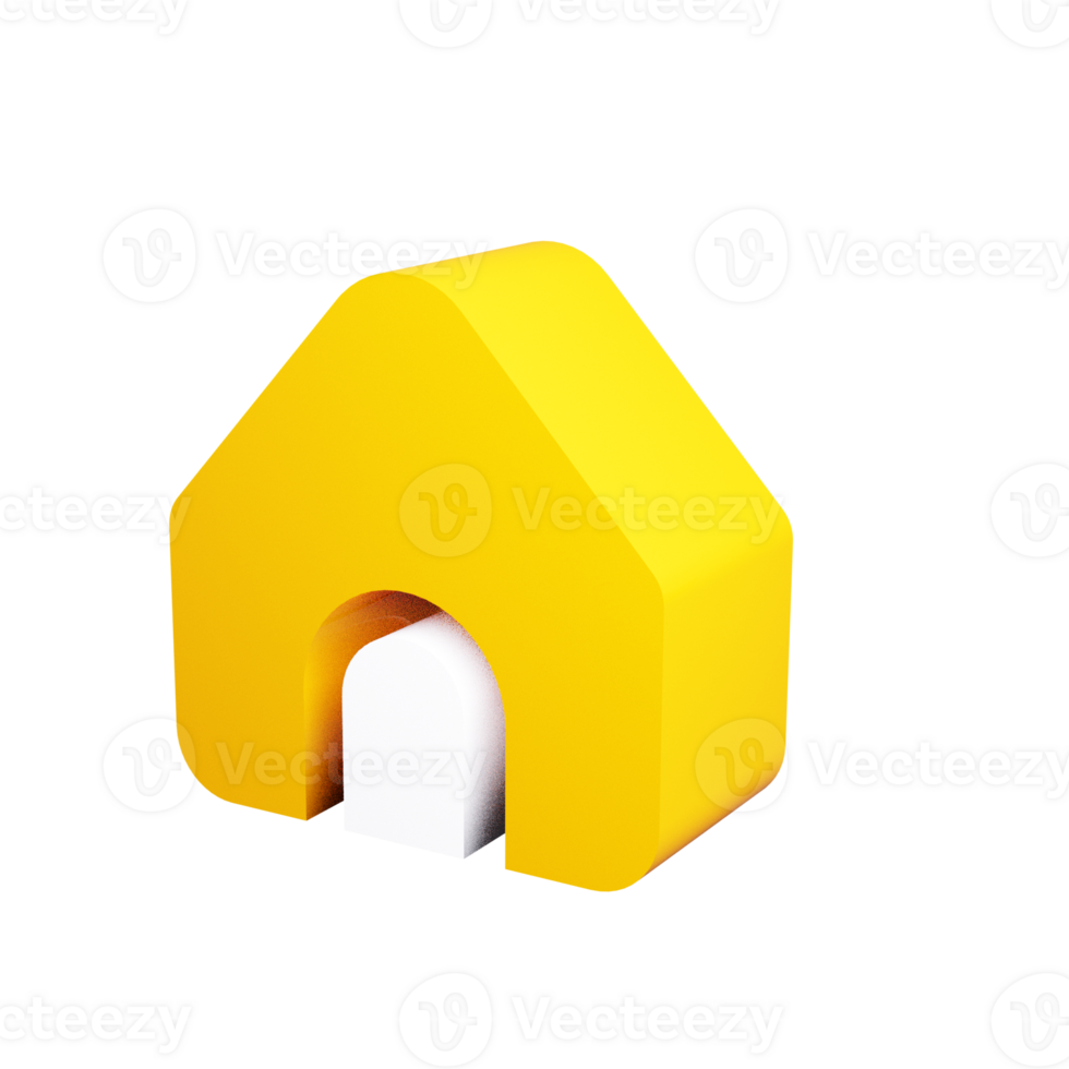 A yellow house with a white roof png