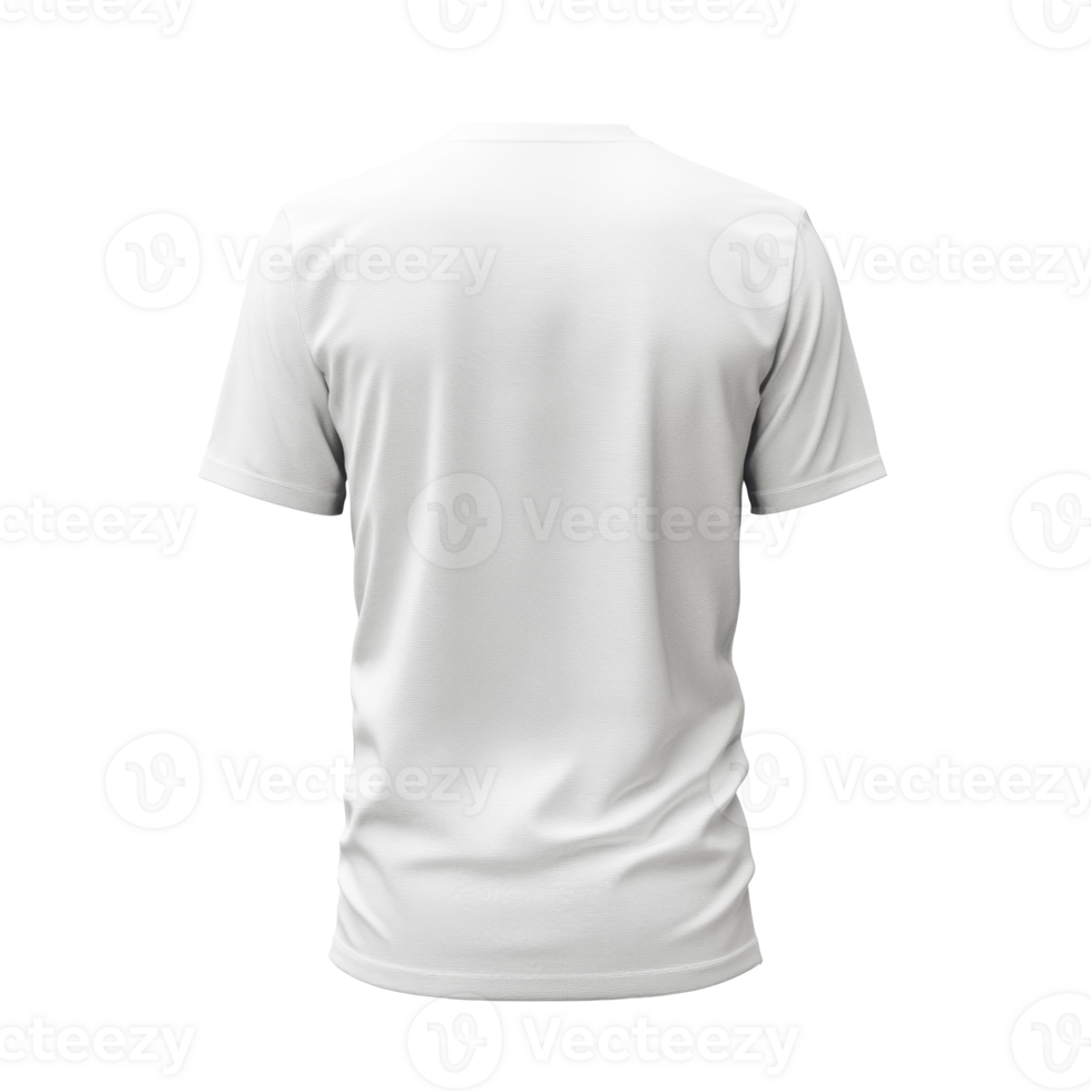 Back view of white plain t-shirt mockup png