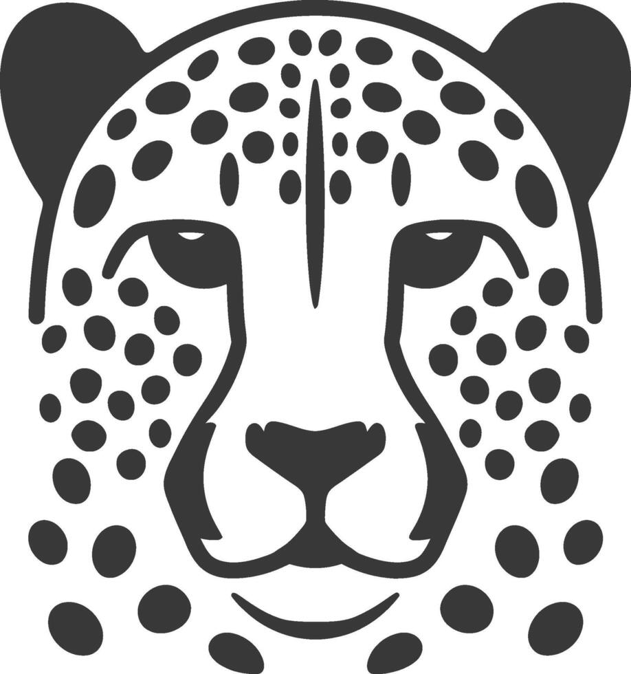 A black and white cheetah head on a white background vector