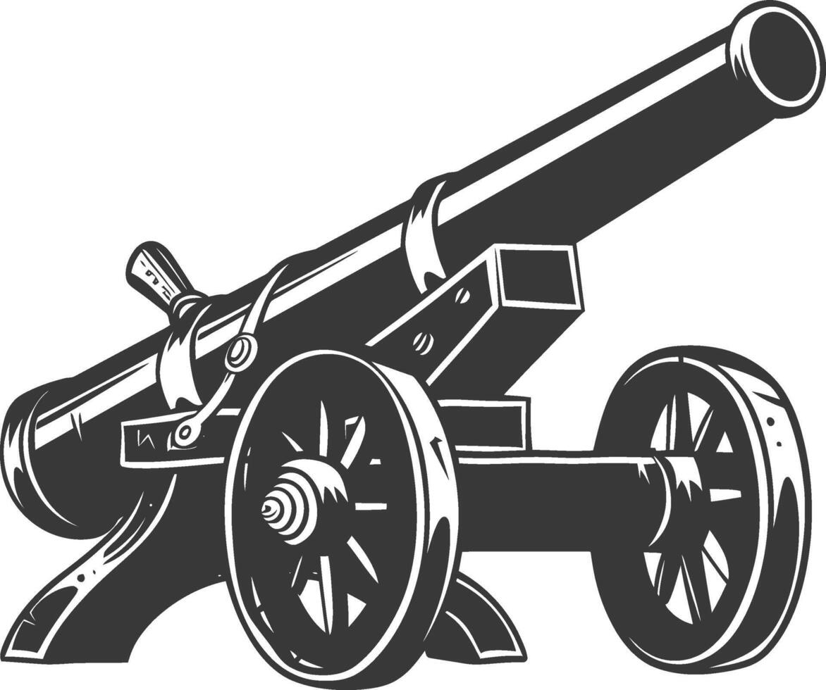 An old cannon on a white background vector