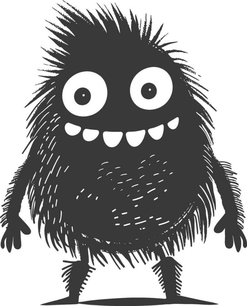 A cartoon monster with big eyes and big teeth vector