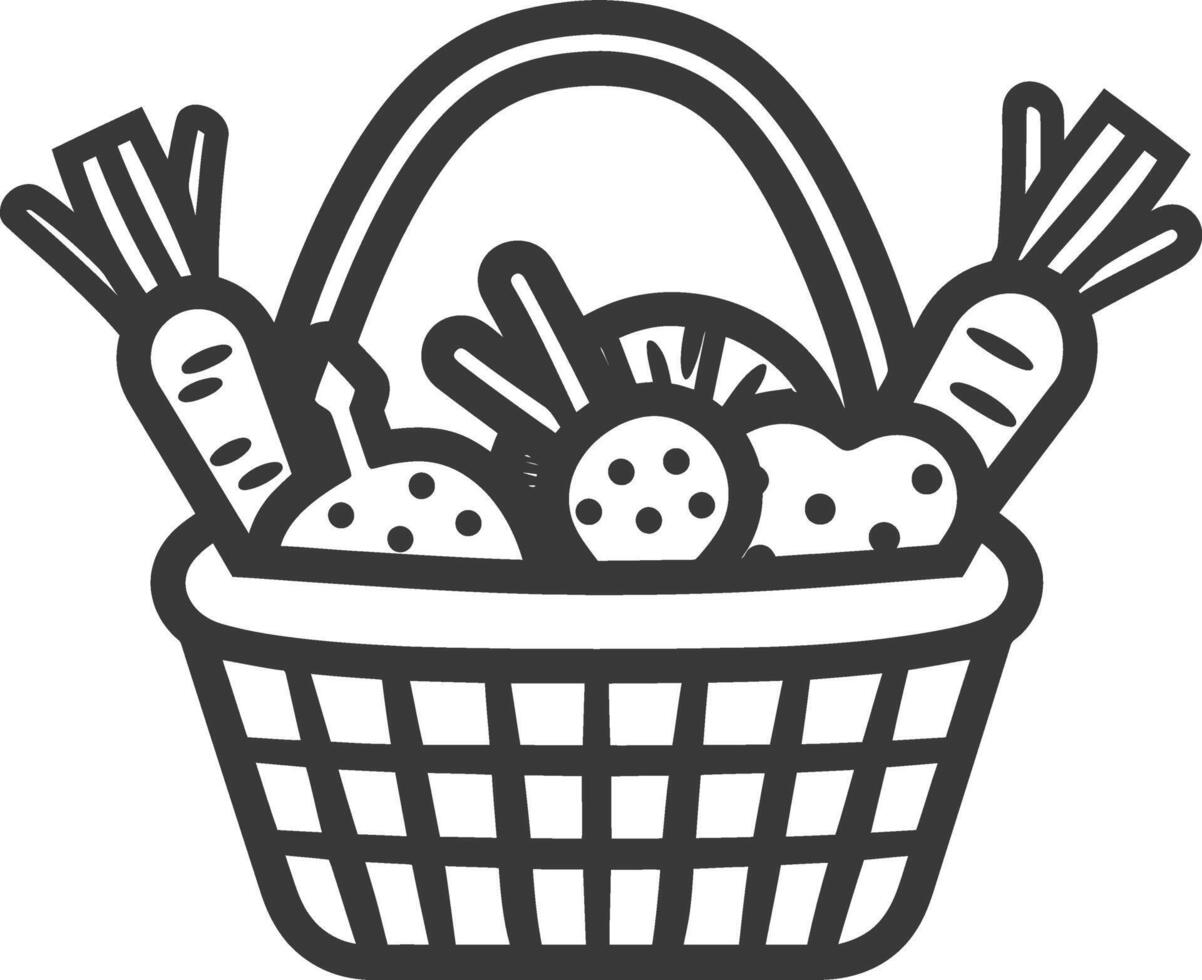 Basket of vegetables illustration vector