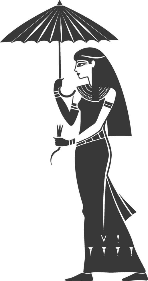 An egyptian woman holding an umbrella vector
