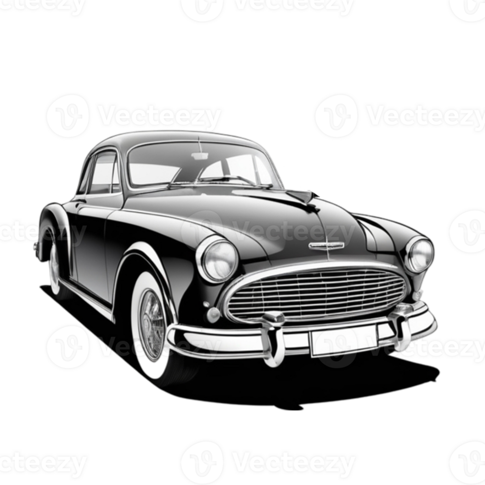 An old black and white car png