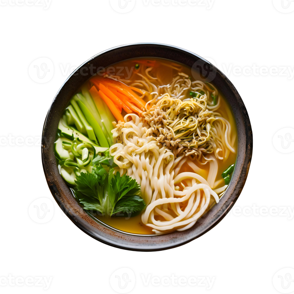 A bowl of noodles and vegetables png