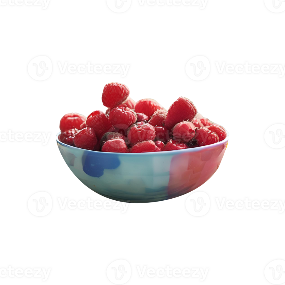 A bowl of raspberries png