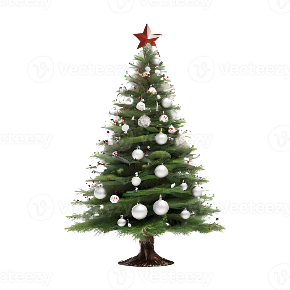 A christmas tree with ornaments on it png