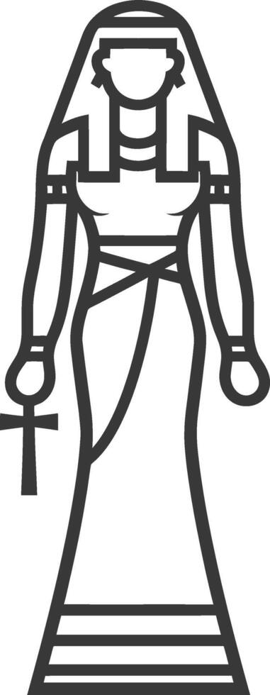 An egyptian woman with a cross in her hand vector