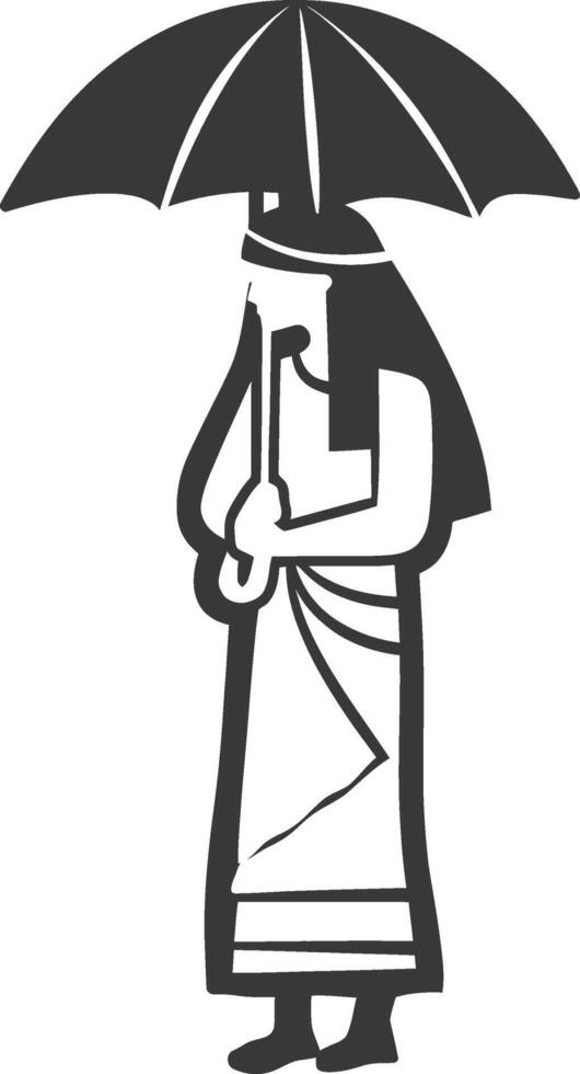 Ancient egyptian woman holding an umbrella vector