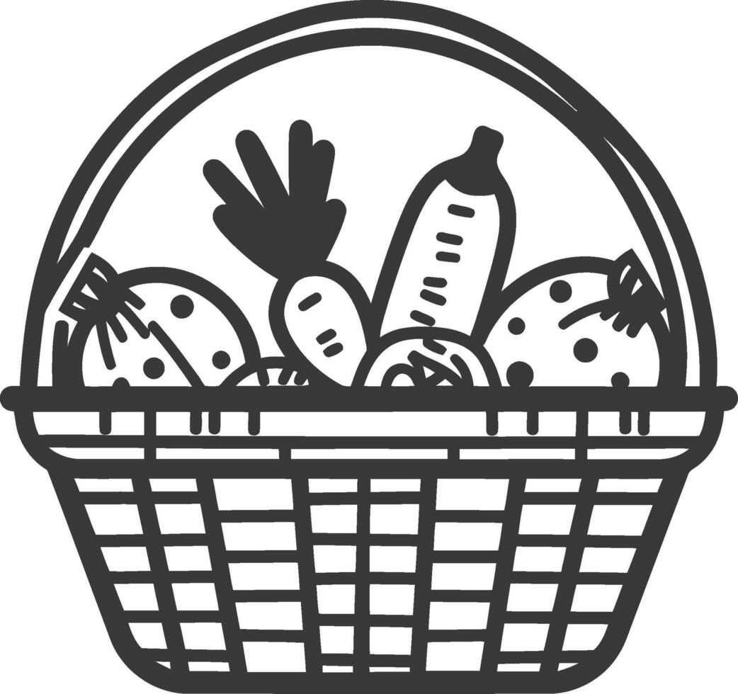 Basket of vegetables illustration vector