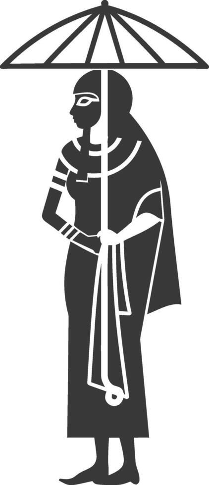 An egyptian woman holding an umbrella vector