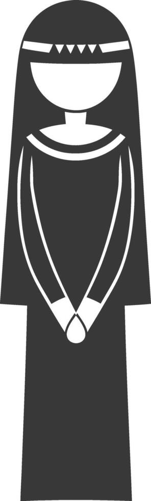 A black and white illustration of a woman in a dress vector