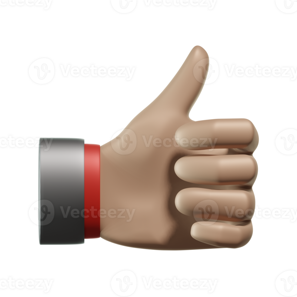3d rendee thumb up png