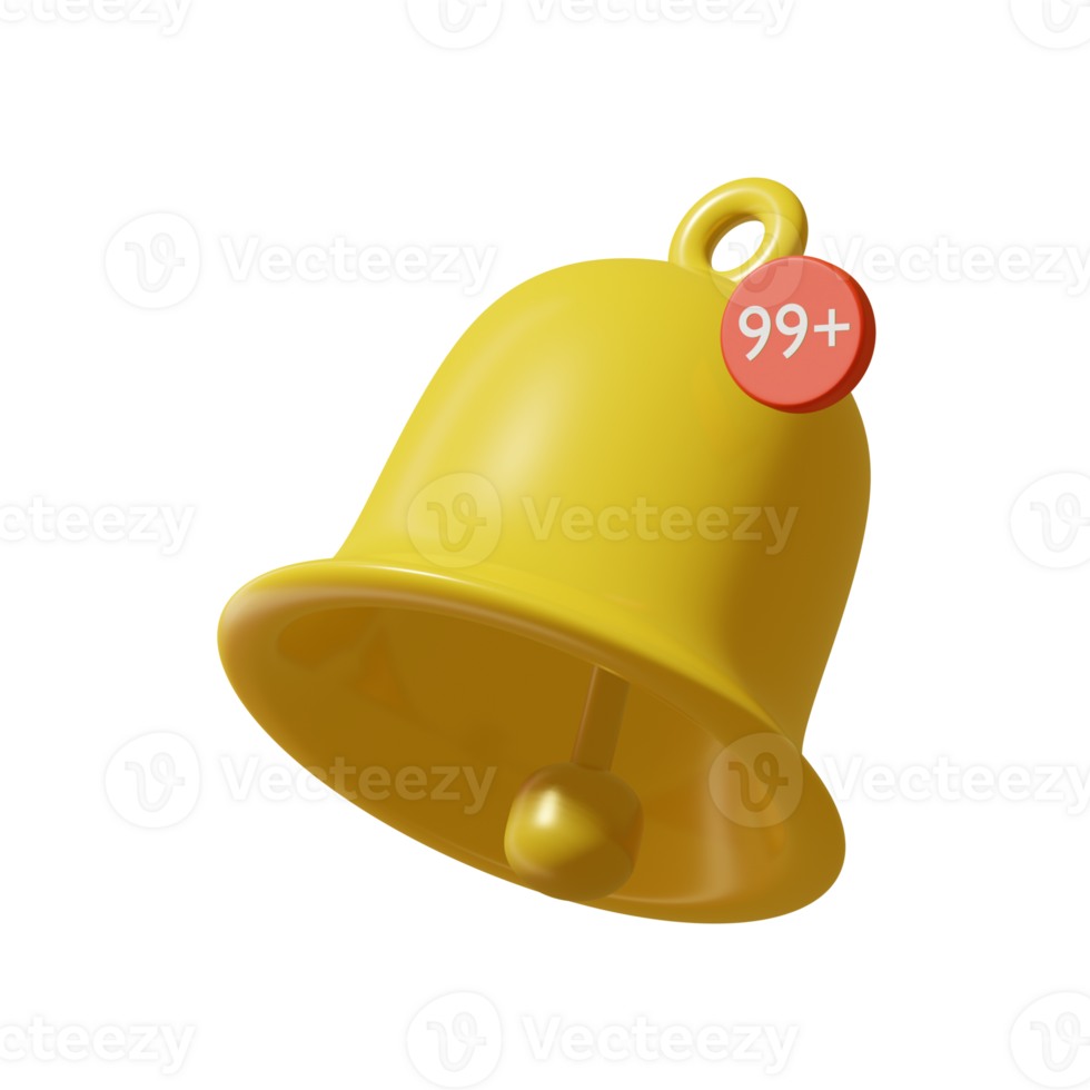 3d render of notification icon png