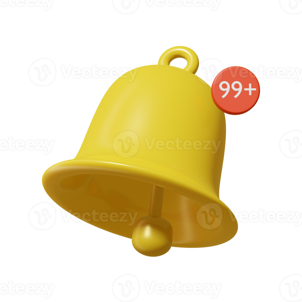 3d render of notification icon png