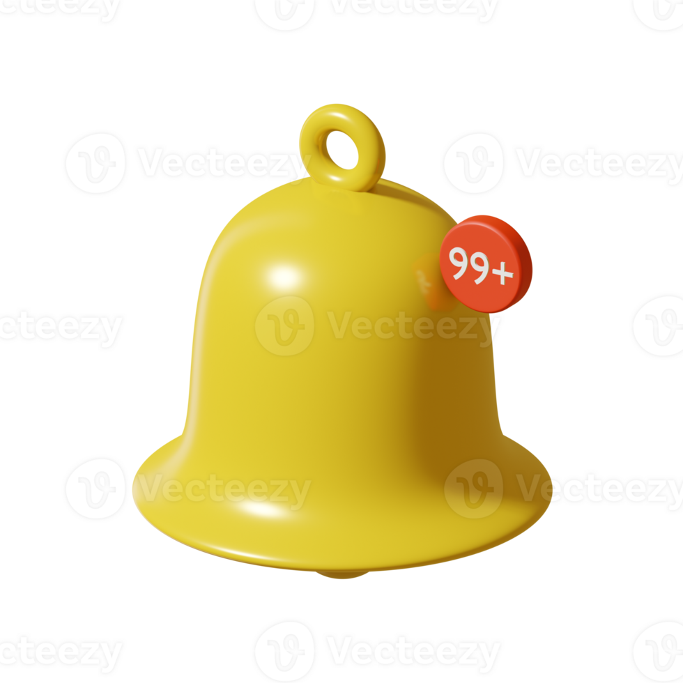 3d render of notification icon png