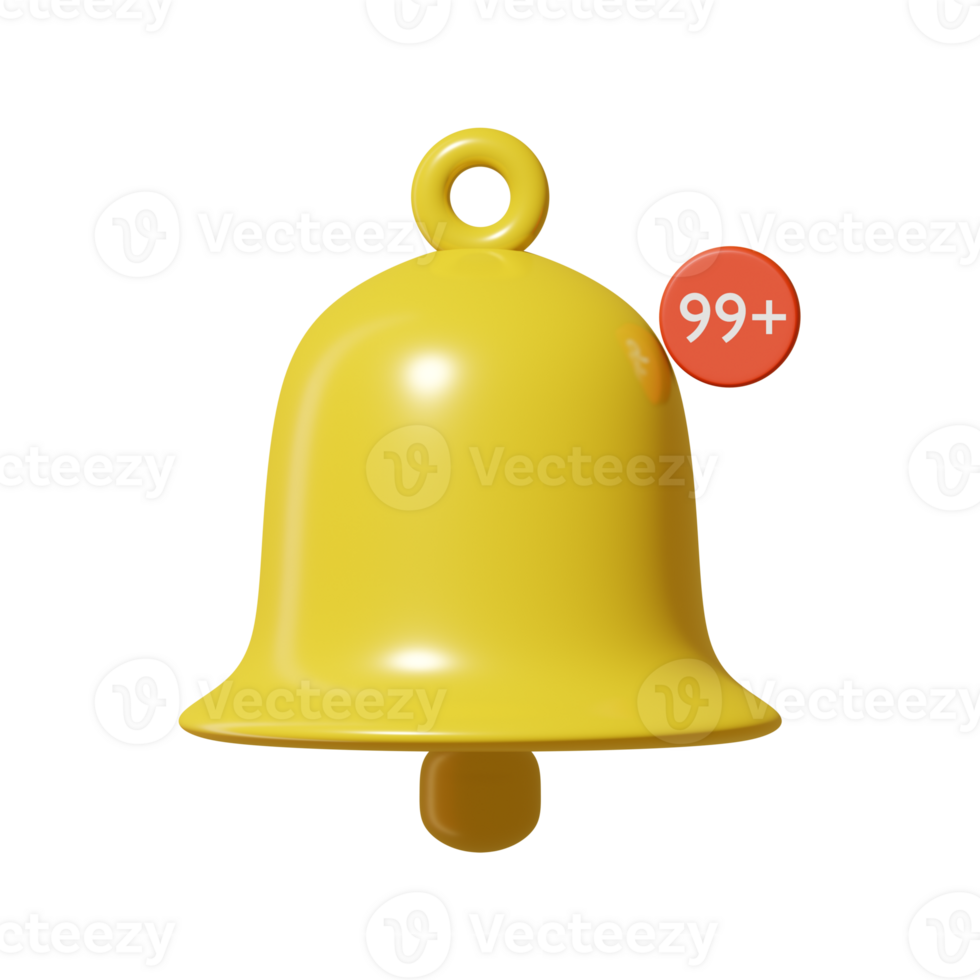 3d render of notification icon png