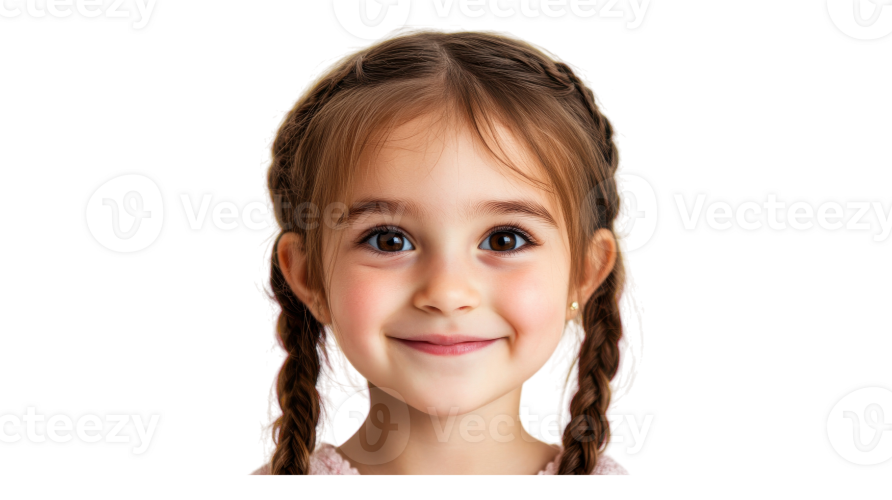 A little girl with braids on her head png