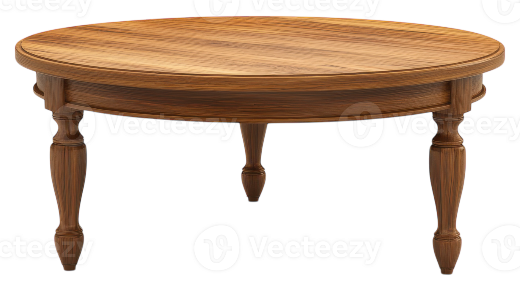 A round table with wooden legs and a wooden top png