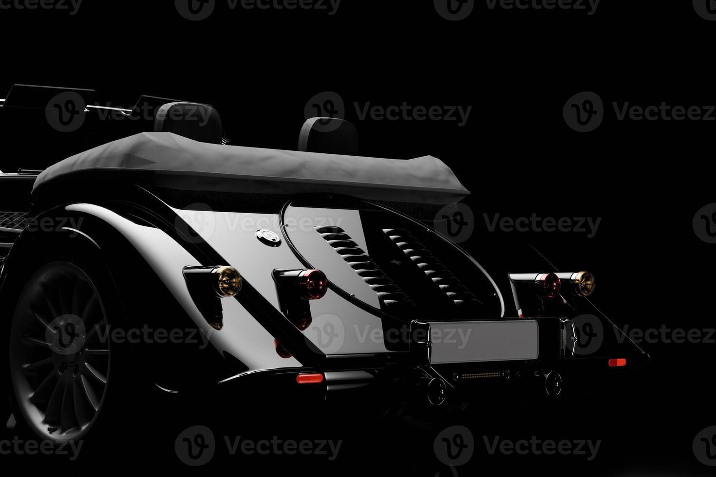 Taillight rendering with black background studio lighting photo