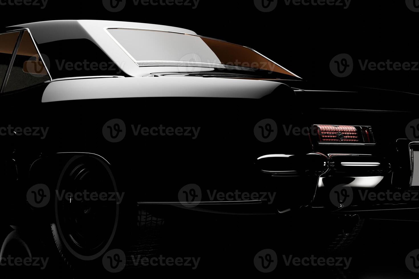 Taillight rendering with black background studio lighting photo