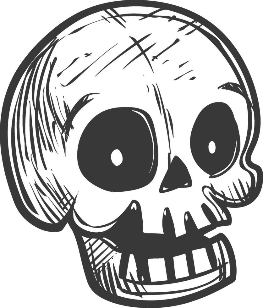 A cartoon skull with a big mouth vector