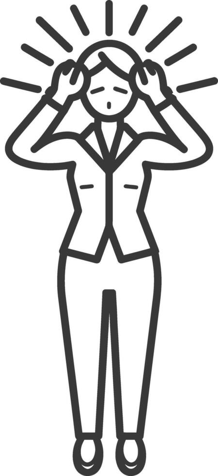A woman with her hands on her head vector