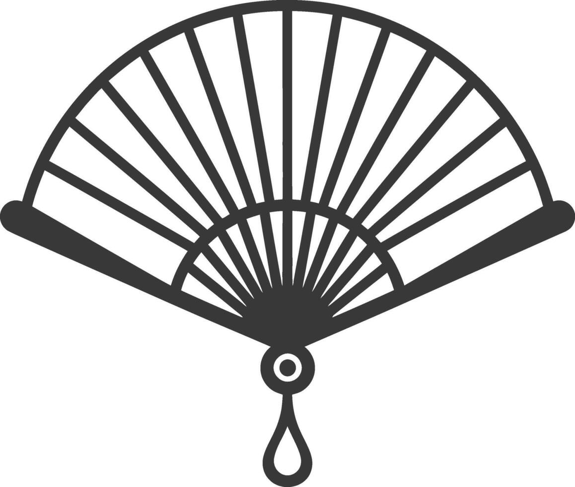 A black and white illustration of a fan vector