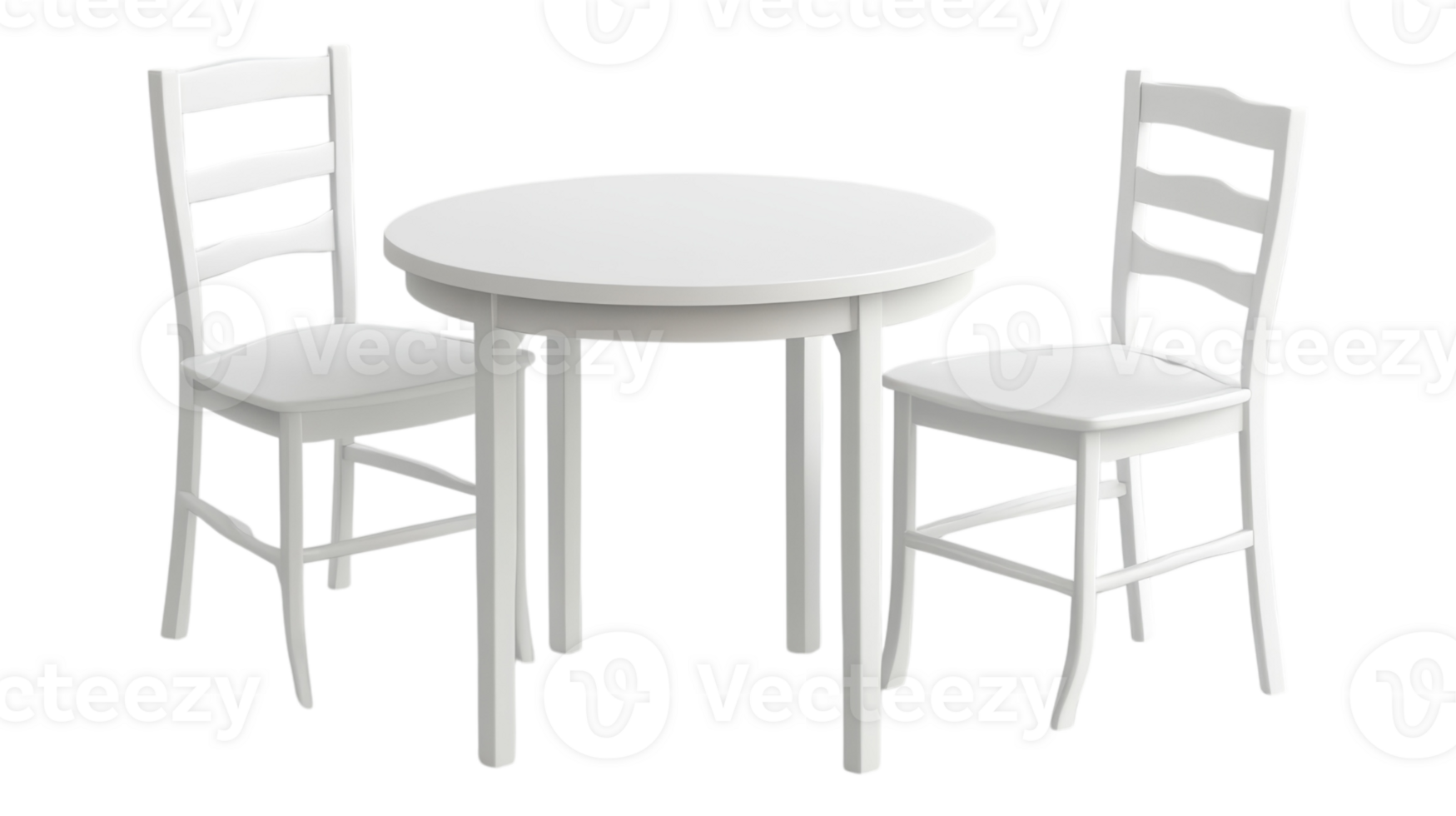 A white table and two chairs png