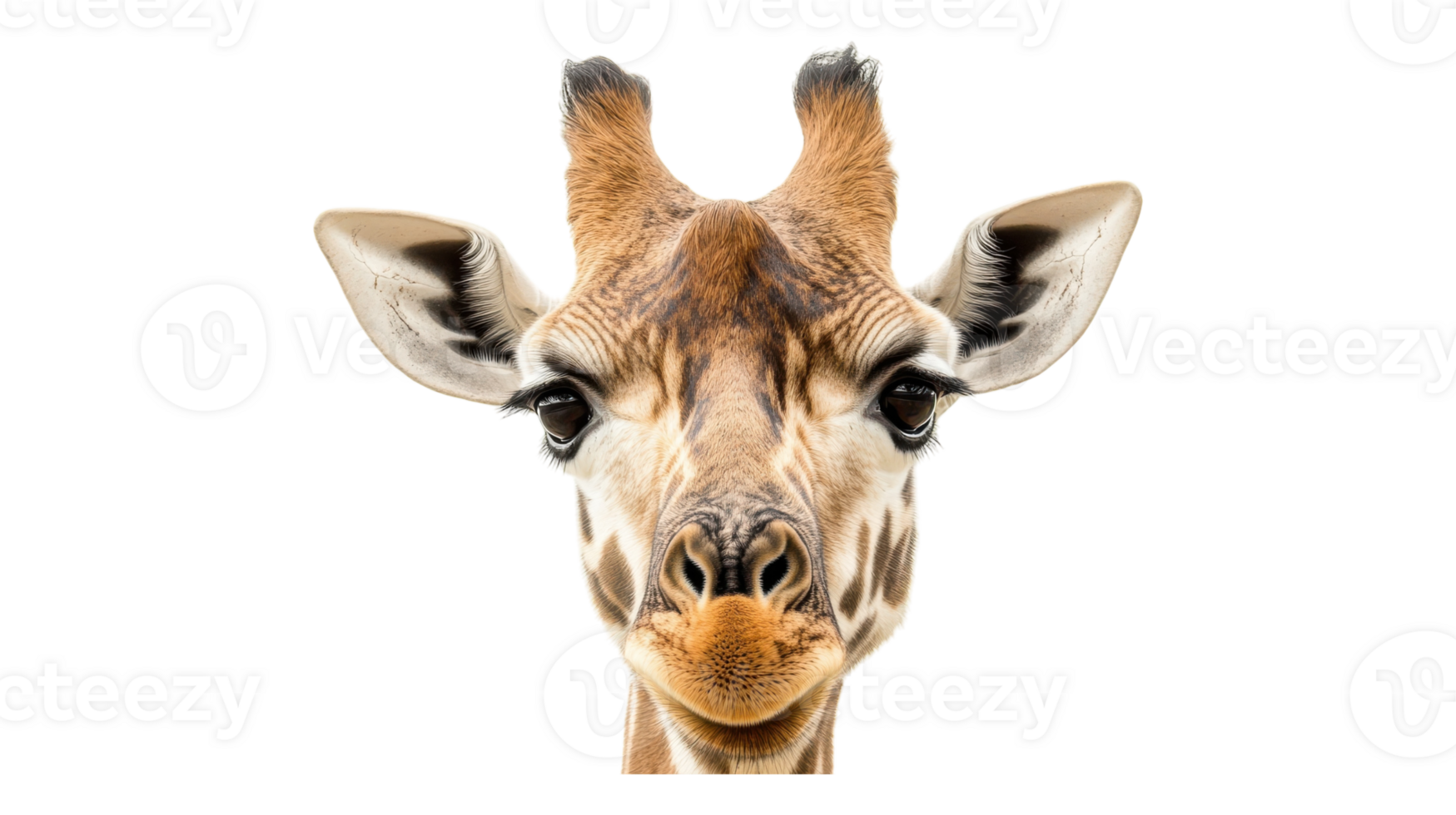 A giraffe with its head turned to the side png