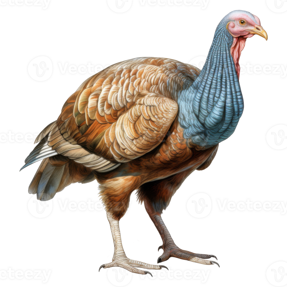 Detailed Illustration of a Male Ocellated Turkey, showcasing its vibrant plumage. png