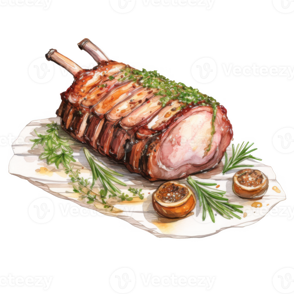 Roasted Crown Roast of Pork with Herbs and Figs png