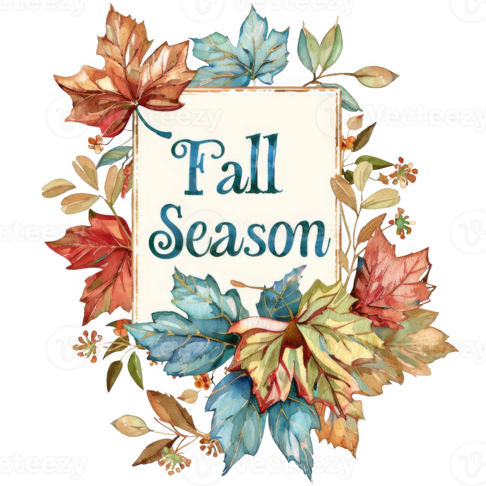 Autumnal Leaves on Wooden Fall Season Sign png