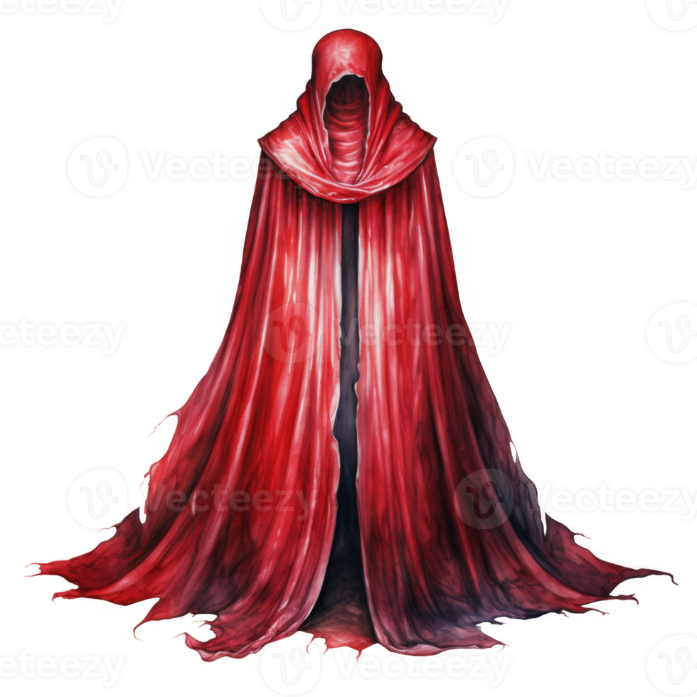 An enigmatic figure cloaked in a flowing crimson robe, obscuring their identity. png