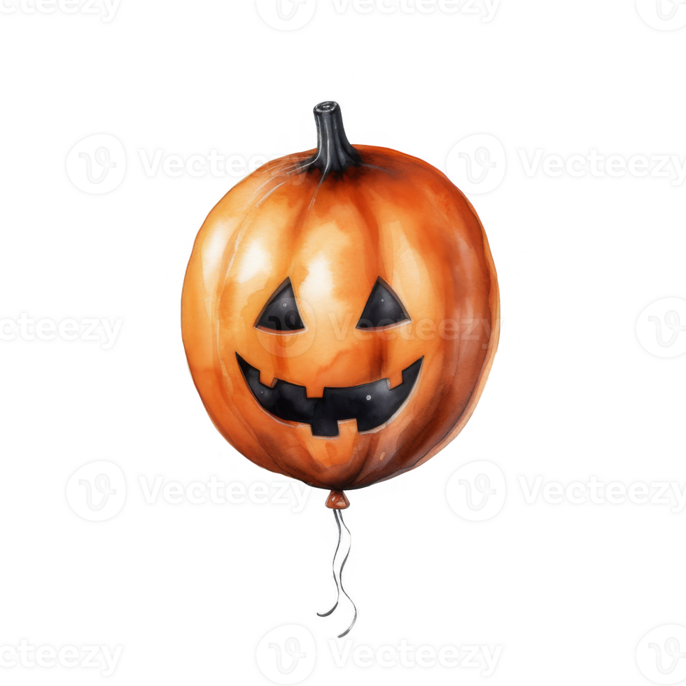 Jack-o'-lantern Balloon with Glitching Digital Background png