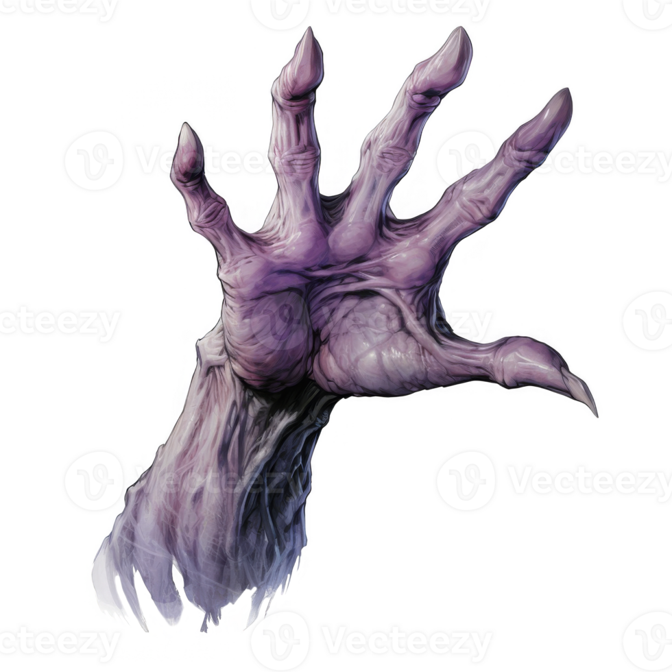 Glitching Monstrous Hand Reaching from Digital Distortion png