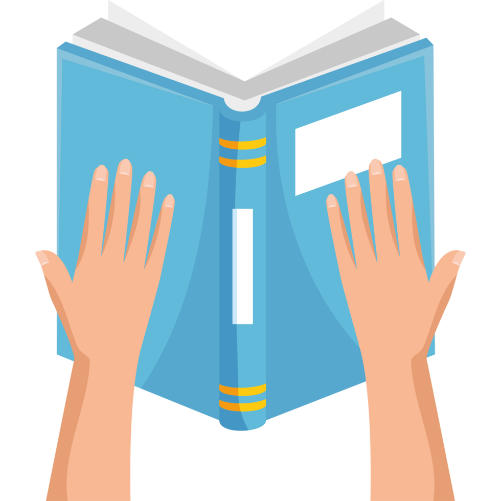 hands with blue book png