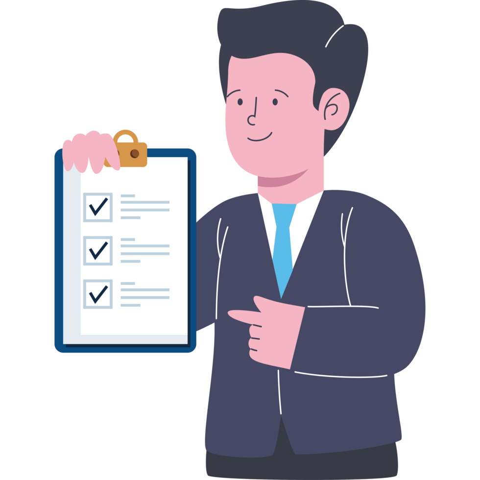 business man with checklist png