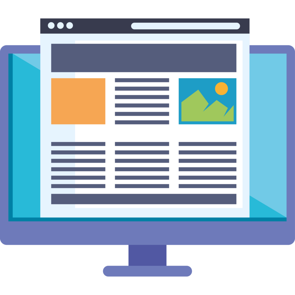 desktop with webpage template png